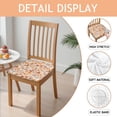 thumbnail image 2 of Brown Mushroom Flower Beige Pattern Seat Covers for Dining Room Chairs Set Of 4,Stretch Printed Washable Chair Seat Cover with Elastic Ties and Button,Removable Waterproof Couch Cushion Covers, 2 of 6