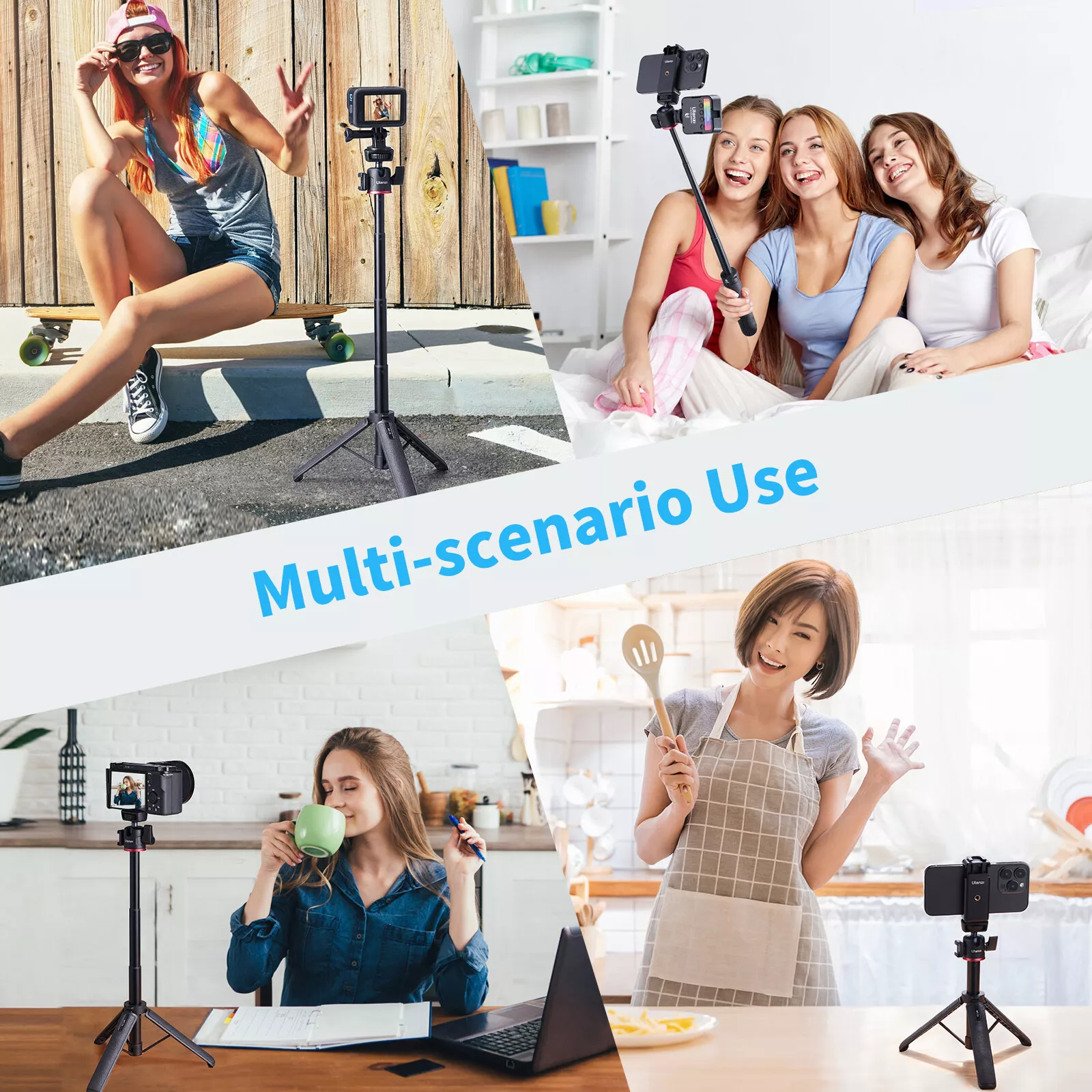 Ulanzi MT-73 Mini Desktop Tripod – 55cm Extendable Tripod for DSLR Cameras & Smartphones