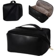 thumbnail image 2 of Bolsa Cosmética de Viaje de Gran Capacidad Bolsa de Maquillaje de Cuero Bolsa Cosmética Portátil Neceser para Cosméticos con Asa y Separador, 2 of 6