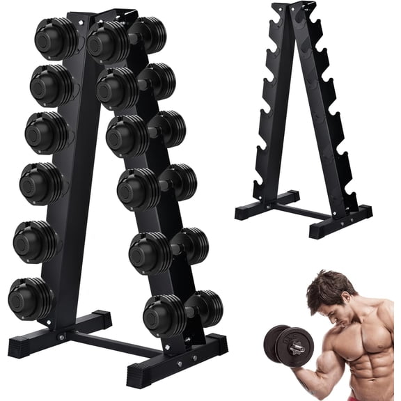 Weight Rack For Dumbbell, Heavy Duty A-Frame Dumbbell Stand,Tree Shape Home Workout Storage Organizer For Dumbbells, Store 6 Pairs Of Dumbbells(600 LBS Weight Capacity)