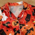 thumbnail image 4 of Tisuna Boys Halloween Pajama Set Soft Kids Sleepwear Graphic Print Long Sleeve Comfortable Outfits For Toddler And Preschooler Party Casual Indoor Wear Orange Size 18-24 Months, 4 of 8
