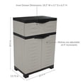 thumbnail image 6 of Sunnydaze Adjustable 34.5" Plastic 1-Shelf 1-Drawer Freestanding Storage Cabinet, Gray with Charcoal Trim, 6 of 18