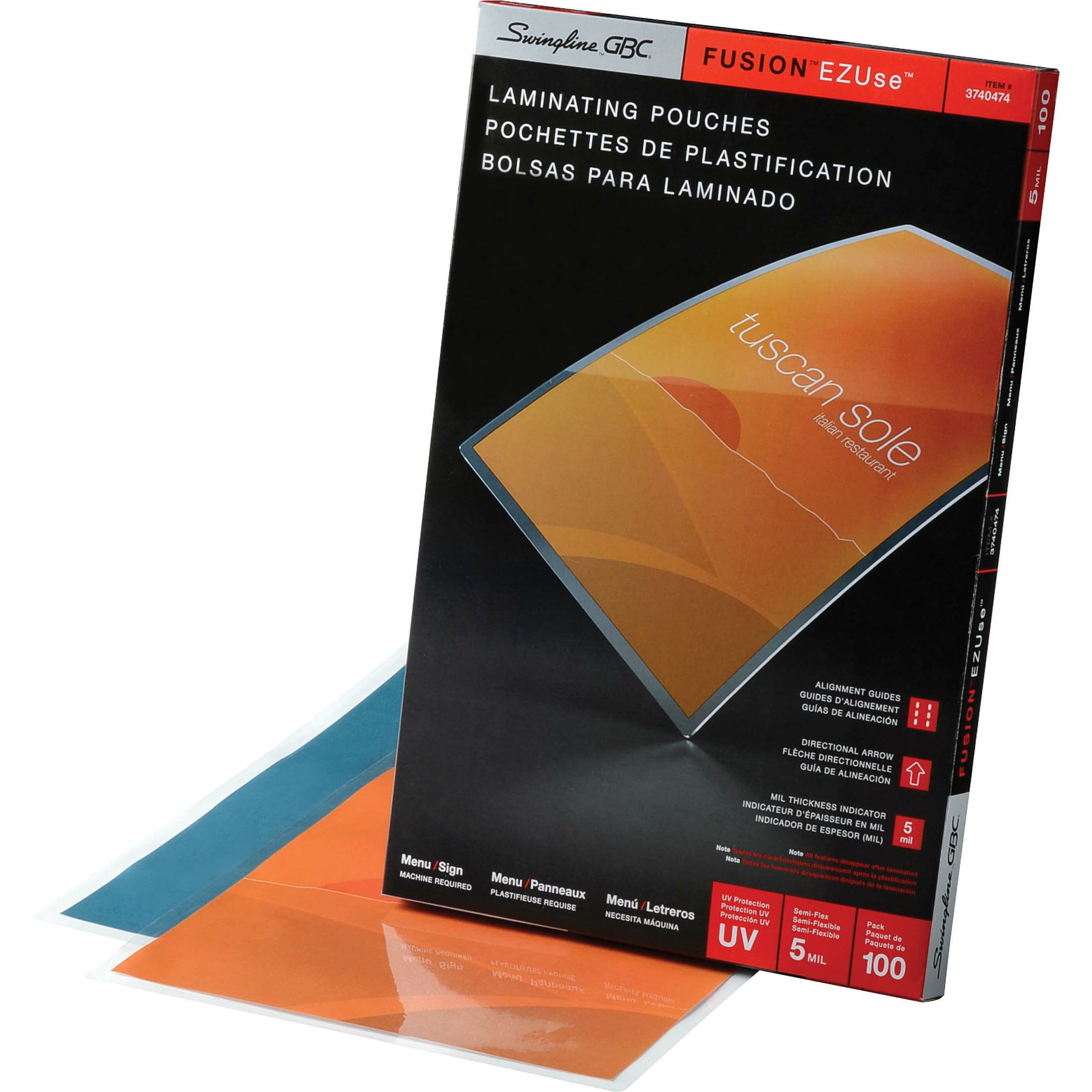 GBC, GBC3740474, Fusion EZUse Laminating Pouches, 100 / Box, Clear