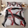 thumbnail image 2 of Homewish Red Black Circle Twin Quilt Set,Modern Abstract Twin Coverlet Set,2-Piece, 2 of 7