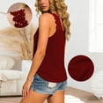 thumbnail image 4 of UPPADA Womens Sleeveless Tank Top Round Neck Lace Trim Tank Top Comfy Loose Fit Tunic Blouses Dressy Casual Blouse Ladies Summer Beach Shirts,wine tank tops M, 4 of 7