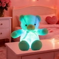 thumbnail image 6 of Large Light-Up Teddy Bear Plush Pillow, Soft Huggable Glowing Toy with Colorful LED Lights, Comfortable Cuddle Buddy for Bedroom Decor, Perfect for Adults to Relax & Sleep, Blue, 1pc, 6 of 6