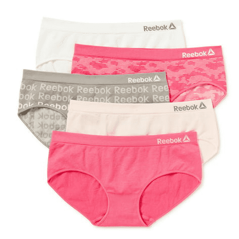 Reebok Girl's Underwear, 5 Pack Seamless Hipsters Panties, Sizes S-XL 