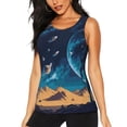 thumbnail image 1 of Balery Astronaut In A Space Suit On The Planet Camiseta sin mangas estampada ligera para mujer, tops de entrenamiento sin mangas, camisetas de yoga transpirables de secado rápido.-X-Large, 1 of 7