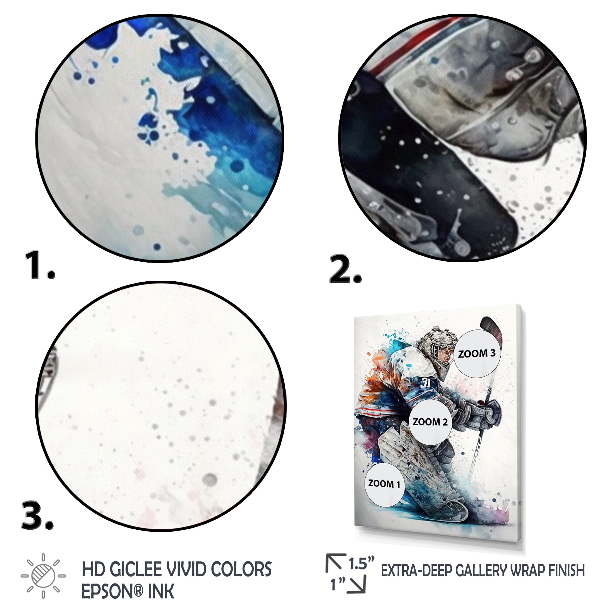 Designart Hockey Goalie IV Canvas Wall Art
