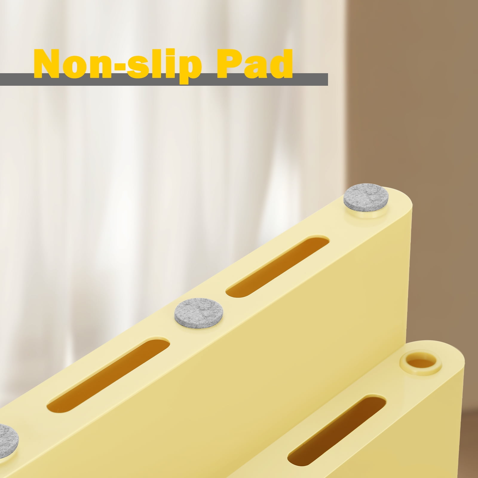 Freestanding Six Pocket Plastic Magazine Rack File Holder, Yellow