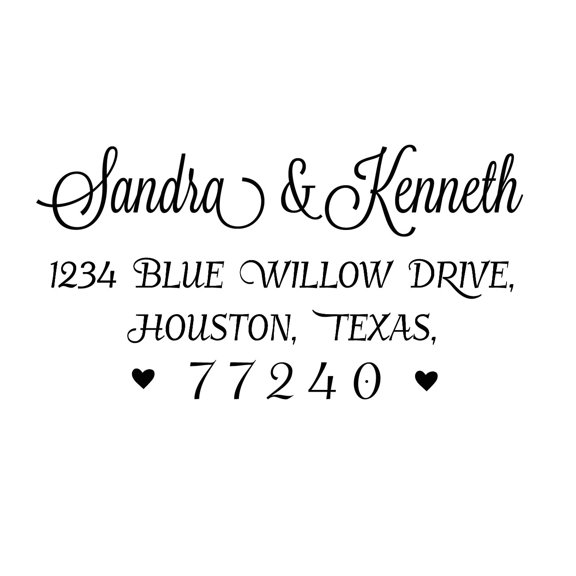 Wedding Invitation Return Address Rubber Stamp Save The Date Custom Stationary Stamp