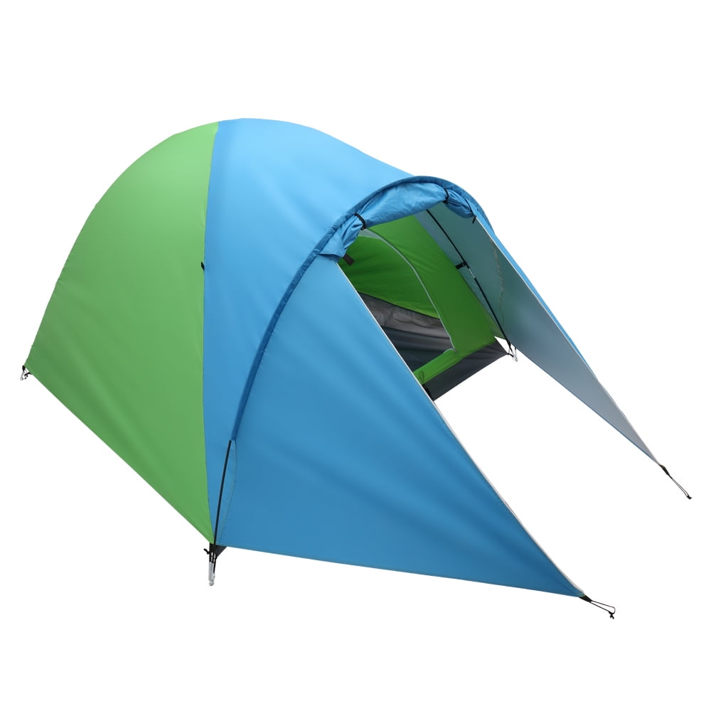 2021 Victsing 4 Person Double Layer Family Camping Tent Outdoor Instant Cabin Tent Blue Green Walmart Com Walmart Com