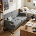thumbnail image 4 of LAZZO 51" Loveseat Sofa, 2 Seater Small Space Couch with USB Charging Port & Side Pocket for Bedroom Office, Gray, 4 of 8