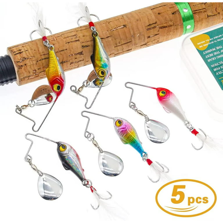 Blade Bait Spinner Fishing Jigs - Metal Fishing Spoons Lures for Long  Casting, Jigging, and Vertical Fishing - Hard VIB Swimbait Ideal for  Walleye, Bass, Trout - Suitable for Freshwater & Saltwater 