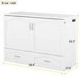 thumbnail image 5 of Murphy Bed, Full Size Murphy Bed Wall Bed with 2 Drawers and A Set of Sockets & USB Ports, Pulley Structure Design & Space-Saving Folding Platform Bed, Easy to Build, White, 5 of 9