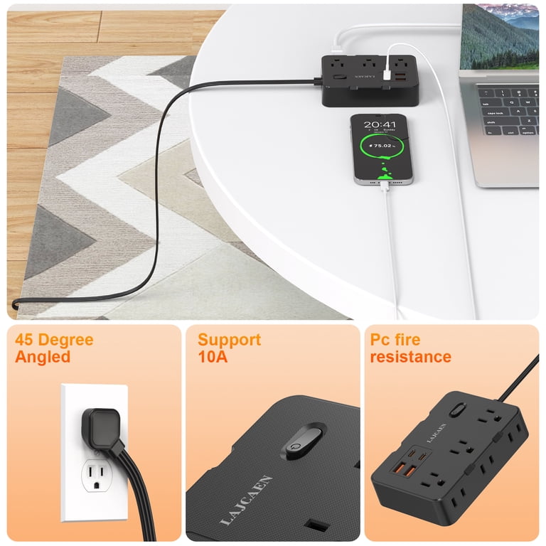 LAJCAEN 10-in-1 Surge Protector Power Strip with USB-C photo 6