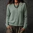 thumbnail image 2 of Cardigan Sweaters for Women Oversized Knit Button Up Cardigan Green XS, 2 of 6