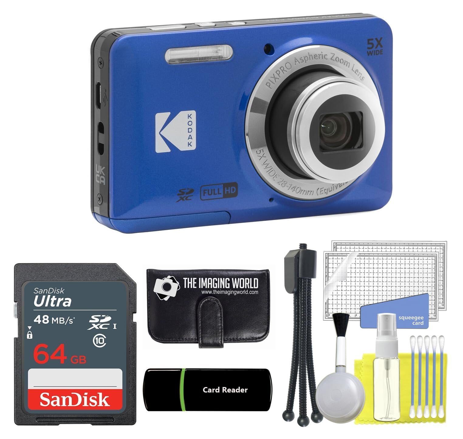 Kodak PIXPRO FZ53 青色 デジタルカメラ 可動品 コンデジ Amazon | Kodak PIXPRO FZ53 16.15MP デジタルカメラ(ブルー) +