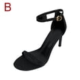 thumbnail image 1 of Zapatos de mujer Moda Color sólido Minimalistic Glitter Flock Thin Band Sexy Temperament Sandalias de tacón alto Wmkox8yii hfjk2067, 1 of 7