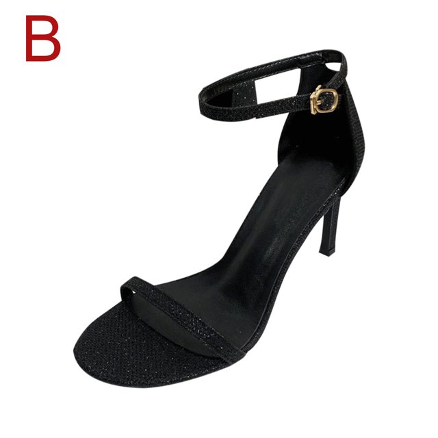 Zapatos de mujer Moda Color sólido Minimalistic Glitter Flock Thin Band Sexy Temperament Sandalias de tacón alto Wmkox8yii hfjk2067