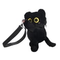 thumbnail image 3 of Bolso bandolera con forma de gato, peluche para mujer y niña, ideal como regalo para viajes y fiestas callejeras. Negro, 3 of 9