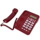 thumbnail image 3 of Teléfono de escritorio rojo Teléfono fijo de oficina en casa Teléfono con cable Identificador de llamadas Teléfono fijo, 3 of 14