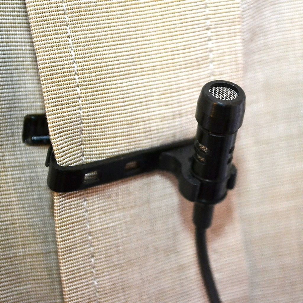 Black Lavalier Microphone, Cardioid Condenser Clip-on Mic for AKG/Samson Wireless Systems, Mini XLR TA3F Plug