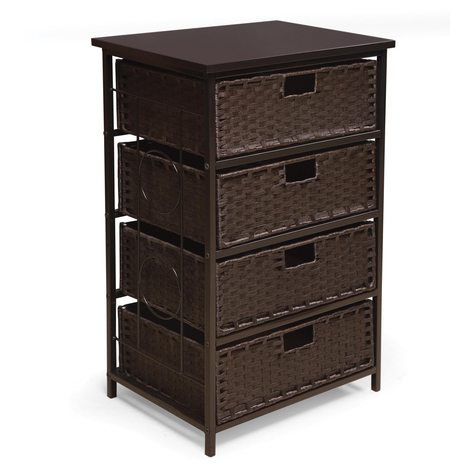 Badger Basket August Collection Tall FourBasket Storage Unit, Espresso