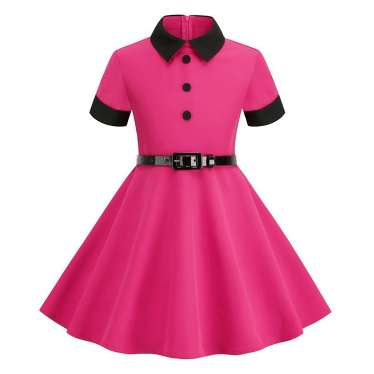 MKOSPLRT 1950s Prom Gown for Little Girl Short Sleeve Lapel Collar Knee Length Dress Vintage Swing Party Evening Dress with Belt 3-8Years - Walmart.com MKOSPLRT 1950s Prom Gown for Little Girl Short Sleeve Lapel Collar Knee Length Dress Vintage Swing Party Evening Dress with Belt 3-8Years - Walmart.com