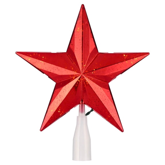 LED Speckled Star Christmas Tree Topper, Red, 10", by Holiday Time