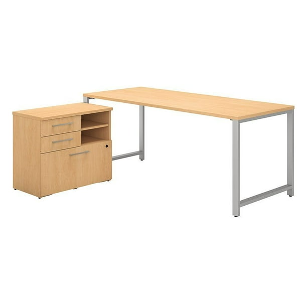 Bush Business Furniture 400 Series 72w Table Desk With Cabinet In Natural Maple Walmart Com Walmart Com