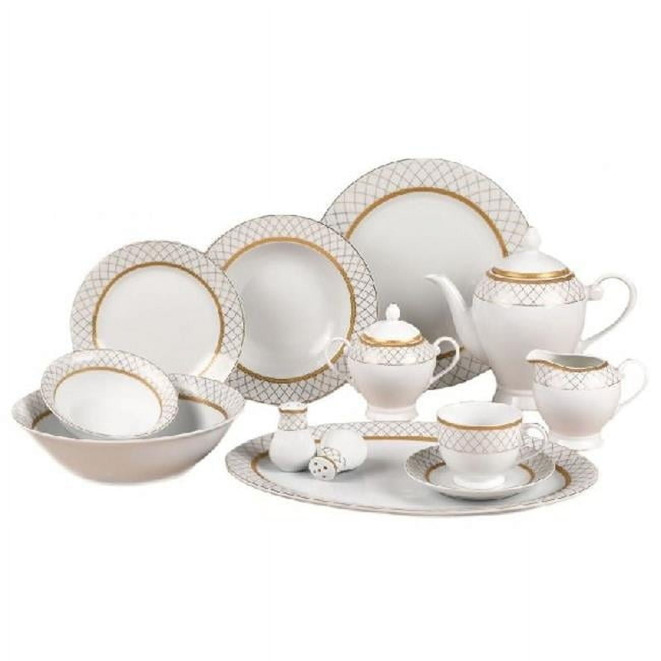 Gibson Elite Cafe Versailles 16 Pieces Double Bowl Dinnerware Set