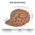 thumbnail image 4 of Susaid Autumn Pumpkins Gingham Print Baseball Cap Hip Hop Style Flat Visor Adjustable Outdoor Cap Unisex Adjustable Breathable, 4 of 7