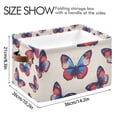 thumbnail image 4 of Yayeee Canvas Storage Basket with Handles for Shelves Fabric Bins Closet Organizer, Blue Butterflies, 4 of 8