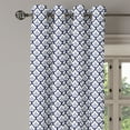 thumbnail image 3 of Ambesonne Dutch Grommet Curtain, Delftware Scales Design, 50" x 54", Indigo and White, 3 of 6