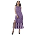 thumbnail image 1 of Moomaya Robe de Vacances pour Femmes en Rayonne, Col Licou, Sans Manches, Fente avant, Robe Imprimée, 1 of 4