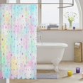 thumbnail image 3 of Manfei Dreamy Watercolor Stars Shower Curtain 72Wx72L,Kawaii Cartoon Theme Bathroom Curtain,Multicolor, 3 of 5