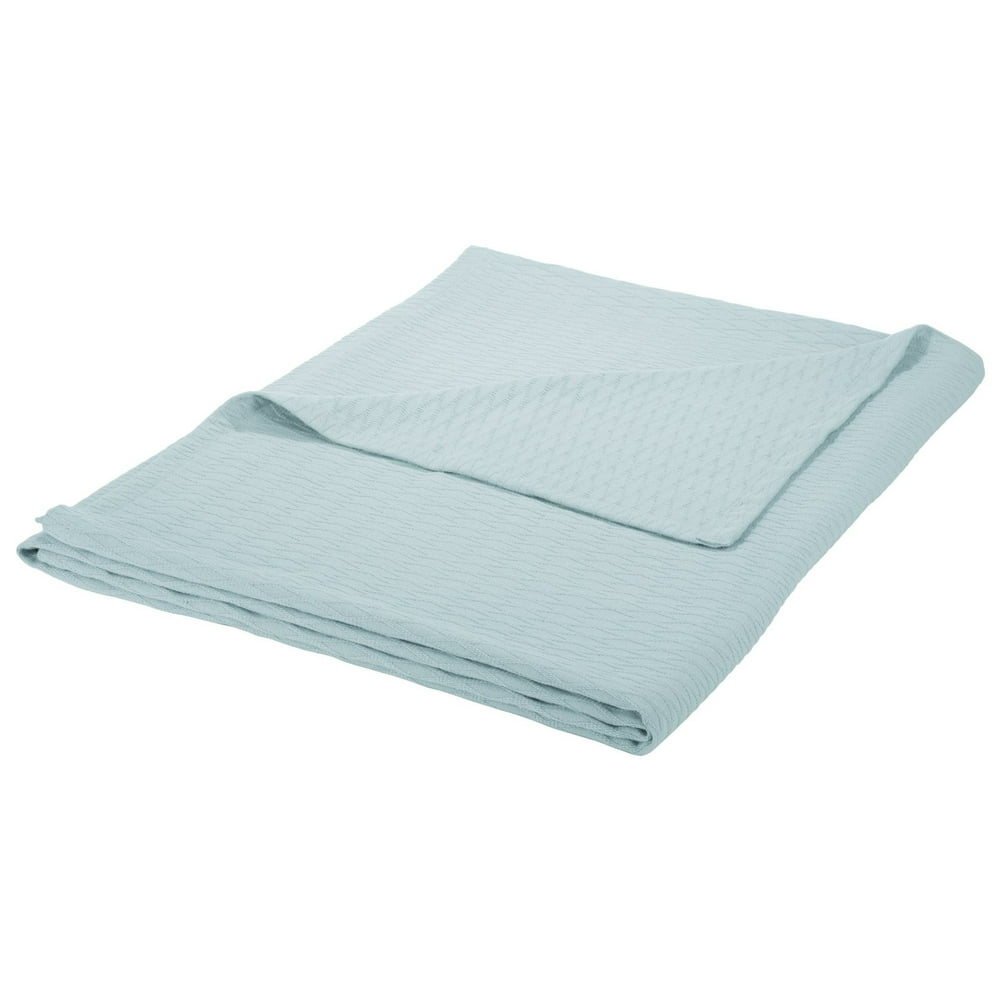 Diamond Twin/Twin XL Cotton Blanket, lightweight summer blanket, Aqua