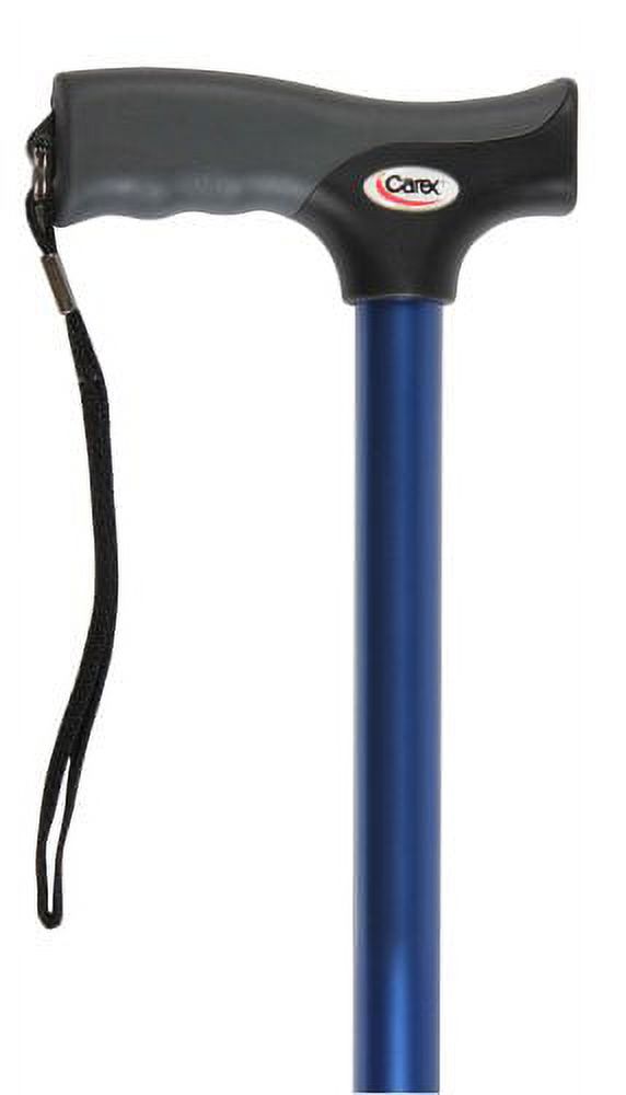 Carex Soft Grip Derby Adjustable Walking Cane for All Occasions, Aluminum, Blue, 250 lb Weight Capacity - image 5 of 9