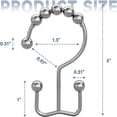 thumbnail image 6 of Titanker Shower Curtain Hooks Rings, Rust Resistant Metal Double Glide Shower Hooks for Bathroom Shower Rods Curtains, Set of 12 Hooks - White, 6 of 10