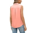 thumbnail image 6 of Women Elegant Satin Tank Tops Collared Button Front Sleeveless Shirt Formal Office Work Casual Blouse S, 6 of 6
