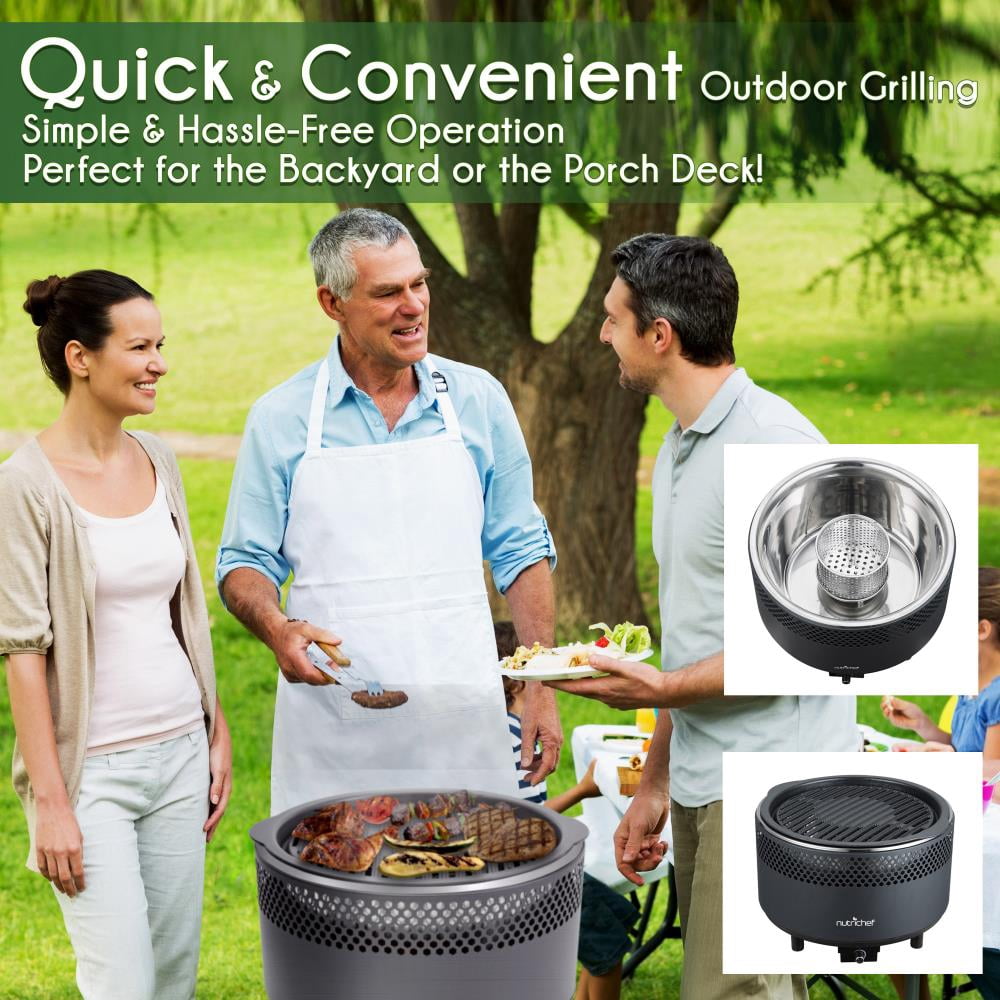 NutriChef PKGRCH41 - Compact Charcoal BBQ Grill - Portable Outdoor Barbecue Grilling