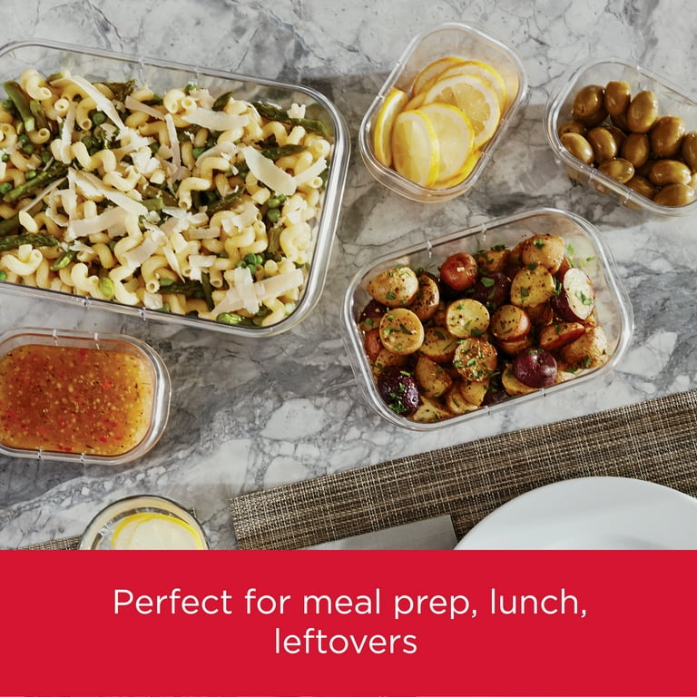 Rubbermaid 10-Piece Brilliance Food Storage Containers with Lids for Lunch,  Meal Prep, and Leftovers, Dishwasher Safe, 1.3-Cup, Clear/Grey 
