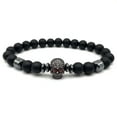 thumbnail image 4 of EOEMY Men Natural Onyx Stone Zircon Helmet Skull Head Magnetic Beads Bracelets-Batman, 4 of 6