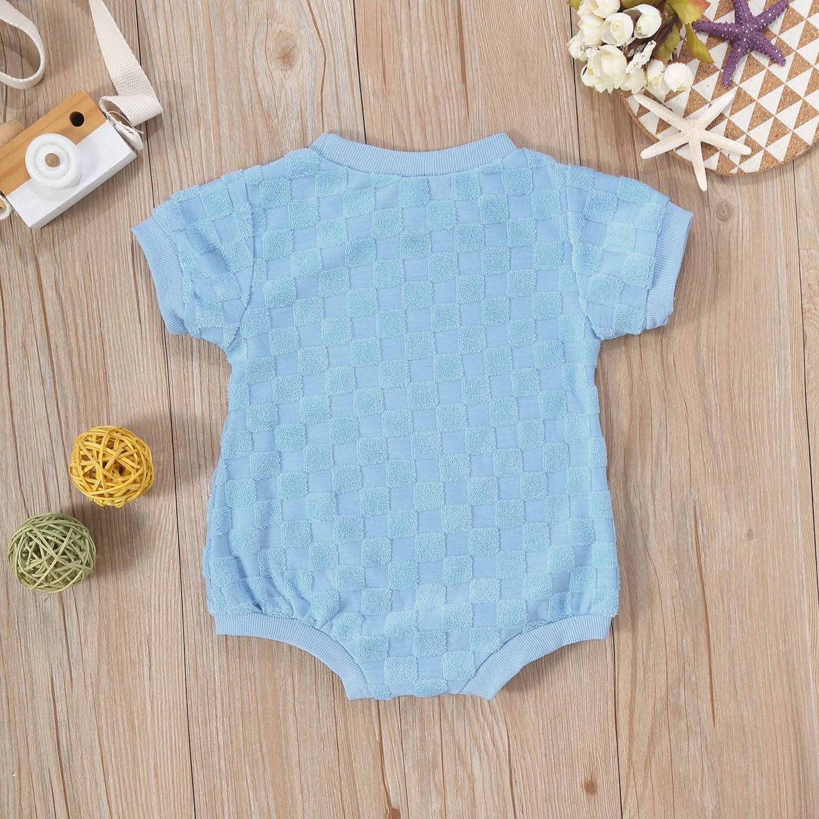 JHLZHS Girl Photoshoot Outfits Boys Girls Short Sleeve Plaid Romper Bodysuits Clothes Baby Girl Rompers 3-6 Months Baby Outfits Boy