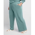 thumbnail image 2 of Hanes Originals Women's Fleece Palazzo Pants, 28.5" (Plus Size) Salt Pool Green 4X, 2 of 4