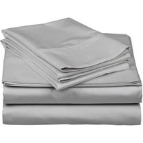 Alive Pixels Fitted Sheet Silver Grey Solid 100% Cotton 1Pc 24 inch Pocket 1000TC (Twin-XL, Grey)
