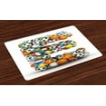 thumbnail image 1 of Ambesonne Letter E Place Mats Set of 4, Sports Name Initials, Standard Size, Multicolor, 1 of 4