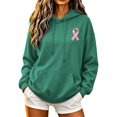 thumbnail image 2 of VBVC Women's Pink Ribbon Hoodie Sweatshirt , Breast Cancer Awareness Pullover For Women , Ladies' Long Sleeve Stretchy Top with Pockets, S-2XL, 2 of 5