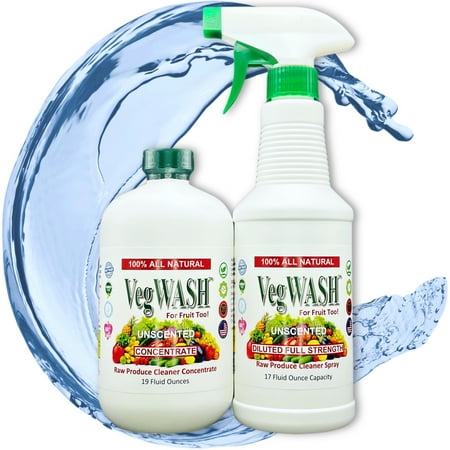 Only $0.10/Fl Oz + Free Shipping + Its Organic! Combo Set of 2: VegWASH unscented fruit & veggie was